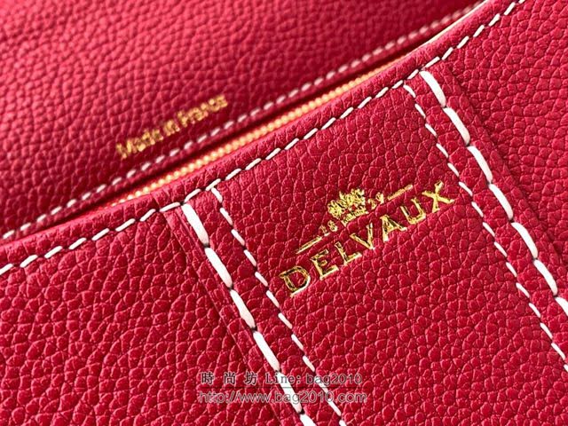 DELVAUX女包 德爾沃比利時單肩包 純手工蜜蠟縫線 德爾沃女手提包 女手拎包 DF0028手縫酒紅 Delvaux斜挎包  fcs1386